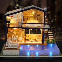 DIY Doll House Miniature Dollhouse With Furnitures Wooden House Miniaturas Toys For Children New Year Christmas Gift A Good Vibrations