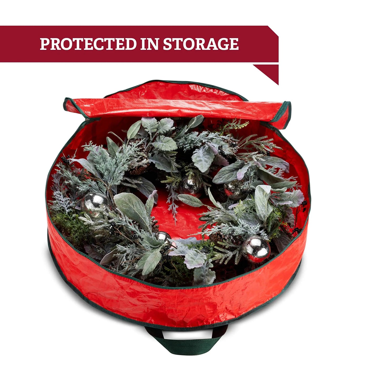 Durable Foldable Christmas Wreath Storage Bags Waterproof Dustproof Round Decoration Storage Bag with Handles Storage Bag Good Vibrations
