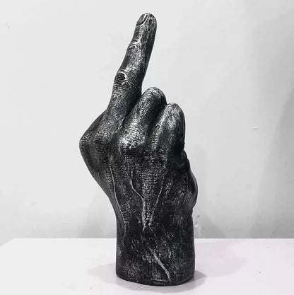 Desk Ornaments Of Middle Finger Statue Upright Middle Finger Arts Crafts Desktop Gesture Figurine Sculpture Living Room Dec Good Vibrations