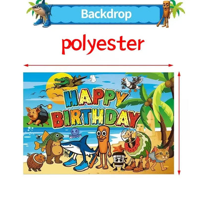 Italian Brainrot Birthday Party Decoration Tung Tung Sahur Tralalelo Tralala Tableware Balloon Cup Plate for Party Favor Supplie Good Vibrations