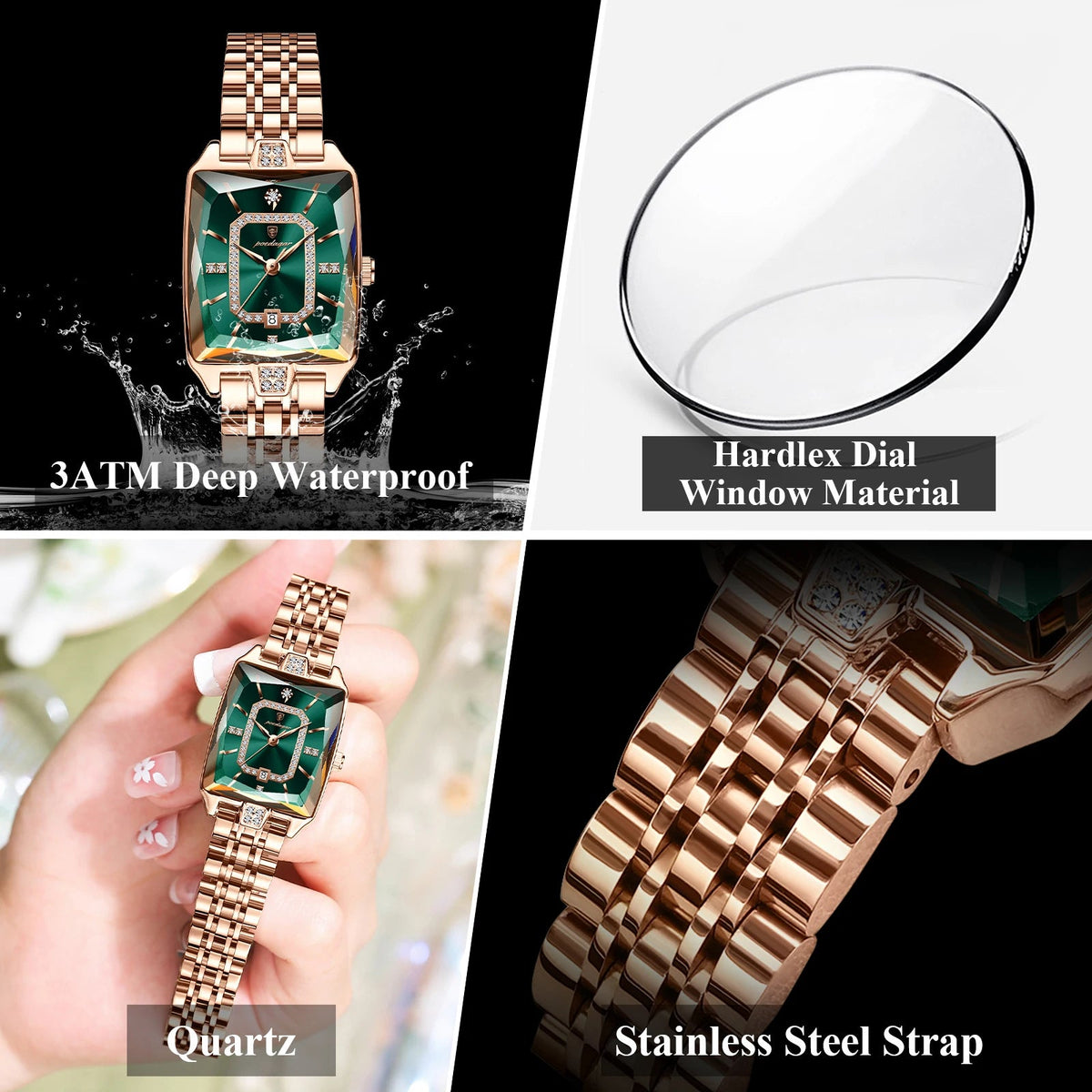 POEDAGAR Luxury Watch For Woman Waterproof Calendar High Quality Ladies Watch Stainless Steel Quartz Women's Watches Elegant+Box Good Vibrations