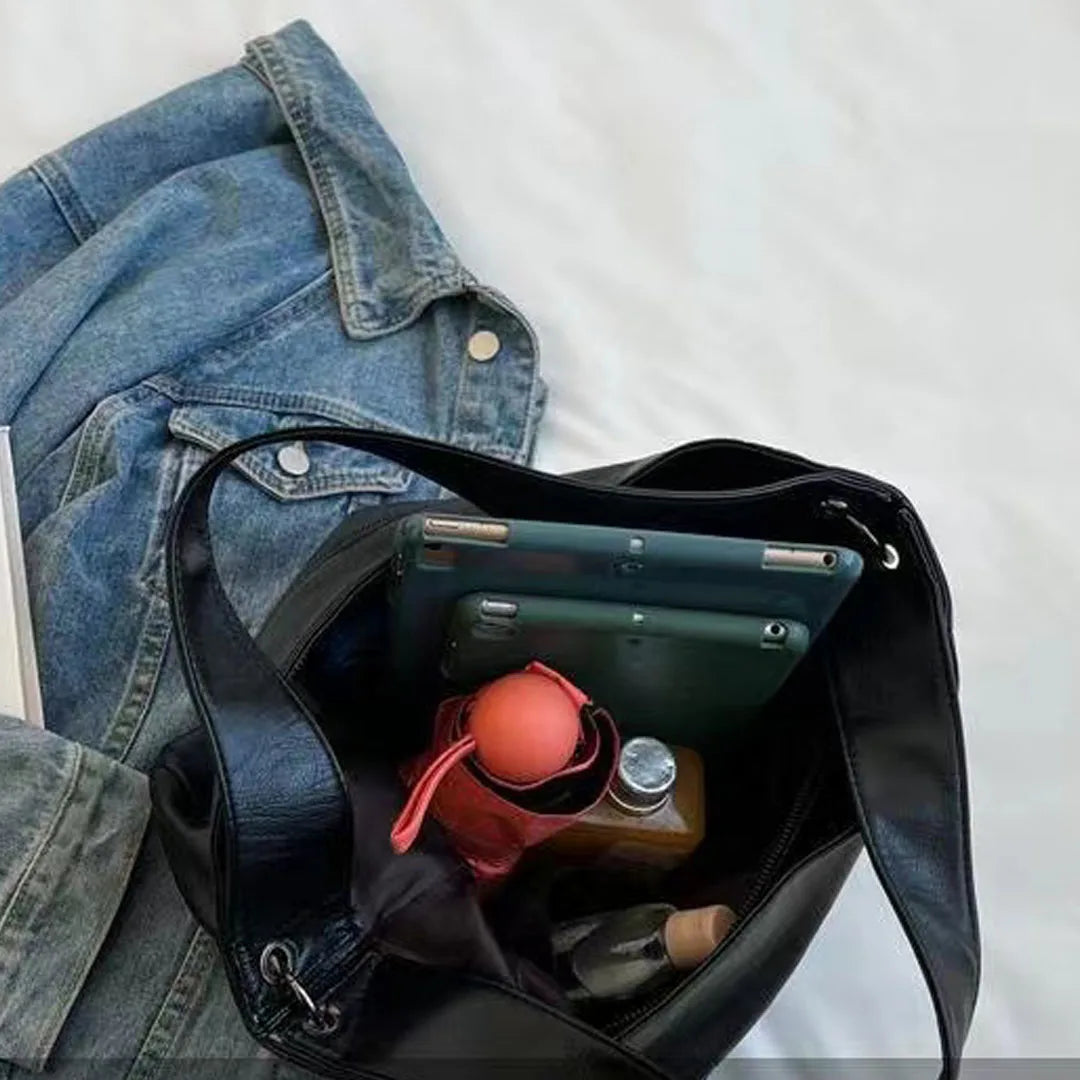 New Large Capacity Shoulder Bag for Women's Fashion Versatile Texture Elegant Temperament Handbag Advanced Sensory Qintuote Bag Good Vibrations