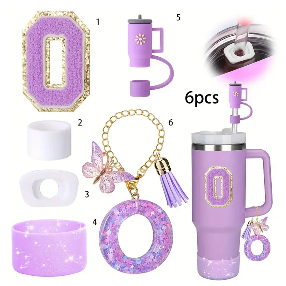6PCS Cup Accessories Set for Stanley Cup  40oz tumbler with handle Including Silicone Straw Topper and Boot, Spill Proof Stopper Good Vibrations Adult Super Store
