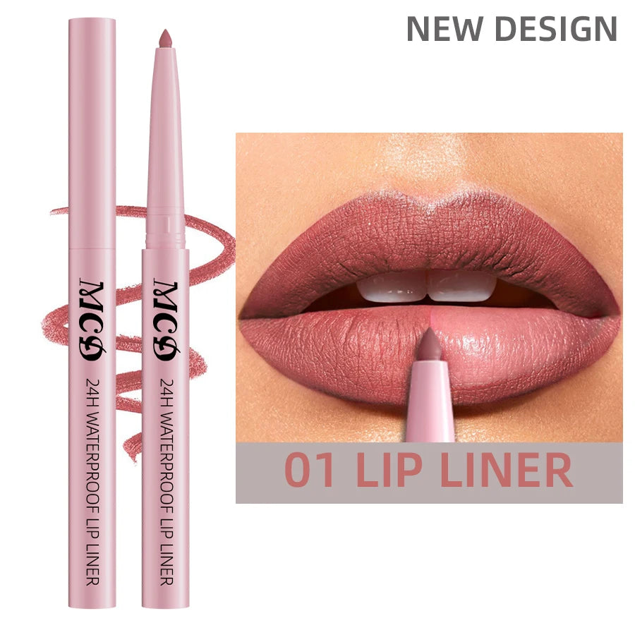 1PC Waterproof Matte Lip Liner Contours Lips in Shades Sexy Red Lipstick Natural Color Lip Makeup Hydrating Lip Cosmetic Gifts Good Vibrations