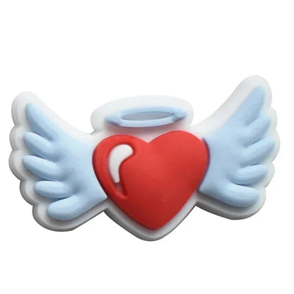 Shoe Charms for Crocs Accessories Angel Of Love Shoes Charm for Croc Decorations Pins Men Accessory Jeans Woman Clogs Clips Good Vibrations