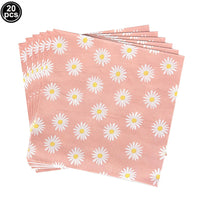 Pink Daisy Theme Disposable Tableware Flower Plate Napkin Straws Banner Birthday Party Baby Shower Wedding Decorations Supplies Good Vibrations
