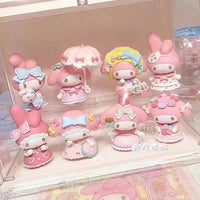 Sanrio Blind Box My Melody Pajama Party Kawaii Model Mystery Box Gift Cartoon Decoration Children's Toys Good Vibrations