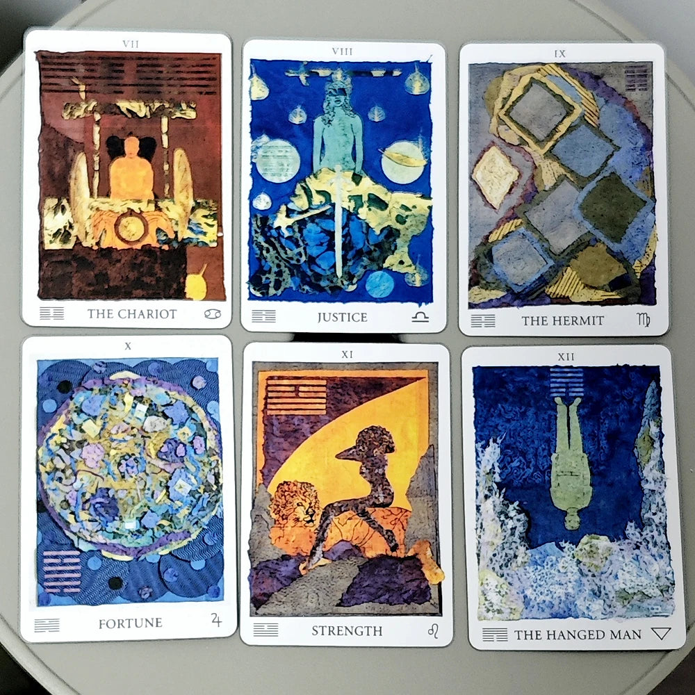 82 Pcs Tarot Cards The Awakening Aeon Tarot 9*6cm with Beautiful Colors and Unique Depictions of The Major and Minor Arcana Good Vibrations