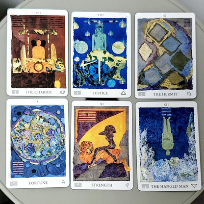 82 Pcs Tarot Cards The Awakening Aeon Tarot 9*6cm with Beautiful Colors and Unique Depictions of The Major and Minor Arcana Good Vibrations