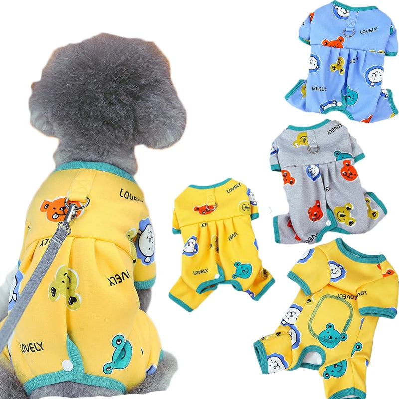 Dog Winter Clothes Warm Costume Tracksuit Dog Jumpsuit Pyjamas Wrapped Belly Puppy Cat Onesie Overalls For Small Dogs York XS-XL Good Vibrations