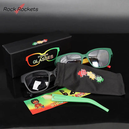 R&R Sunglasses Rolling Paper Storage Removable Glasses Holder Dry Herb Horn Tube for Smoking Pipes Accessories Gifts for Men