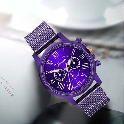 2020 Geneva Women Wristwatches Fashion Luxury Purple Watches Casual Ladies Watches Female Clock Reloj Mujer Relogio Feminino Good Vibrations