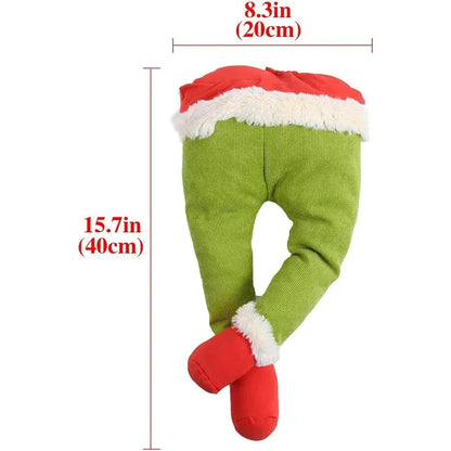 Christmas Elf/Santa Legs Christmas Tree Decoration Stuffed Leg Stuck Xmas Tree Topper for Tree Ornaments Party Decorations Good Vibrations