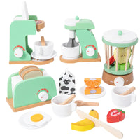 Children's playhouse wooden toys, simulation juicer, coffee machine, blender, bread machine, creative building blocks Good Vibrations