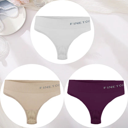 3PCS/Set Women's Panties Sexy Underwear FINETOO Large Size Thong Women Seamless Panties High Waist Girls Thongs M-2XL Good Vibrations
