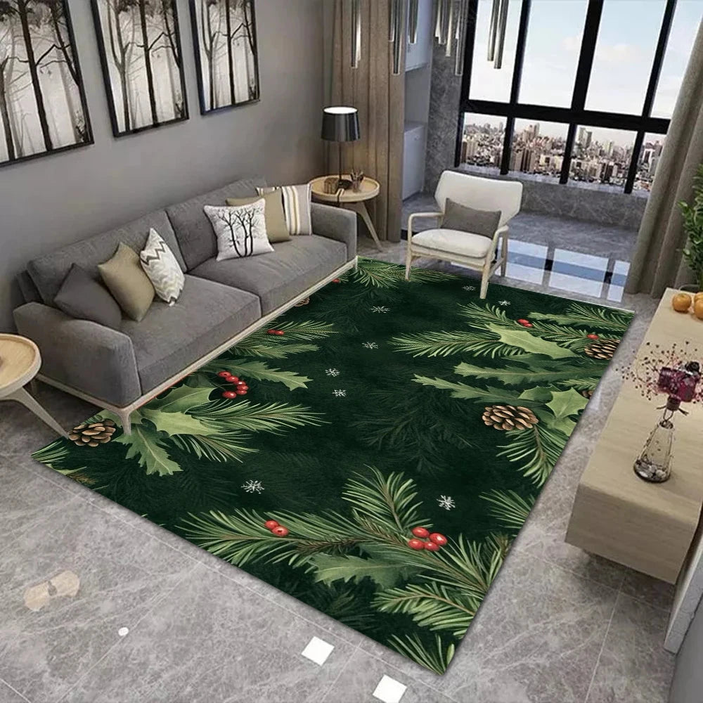 Christmas Theme Floor Mat Various Styles Glittering Trees Snowy Scenes and Festive Ornaments NonSlip Door Mat Rugs for Home Decor Good Vibrations