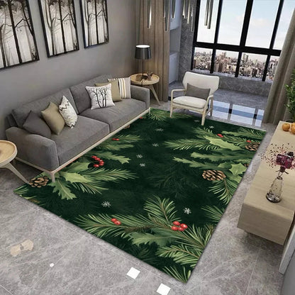 Christmas Theme Floor Mat Various Styles Glittering Trees Snowy Scenes and Festive Ornaments NonSlip Door Mat Rugs for Home Decor Good Vibrations