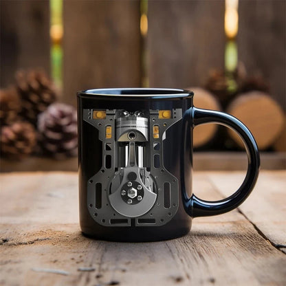 Ceramic Mug Mechanical Style Wide Mouth Design For Comfortable Drinking Experience Compact Portable Size Perfect For Daily Use Good Vibrations