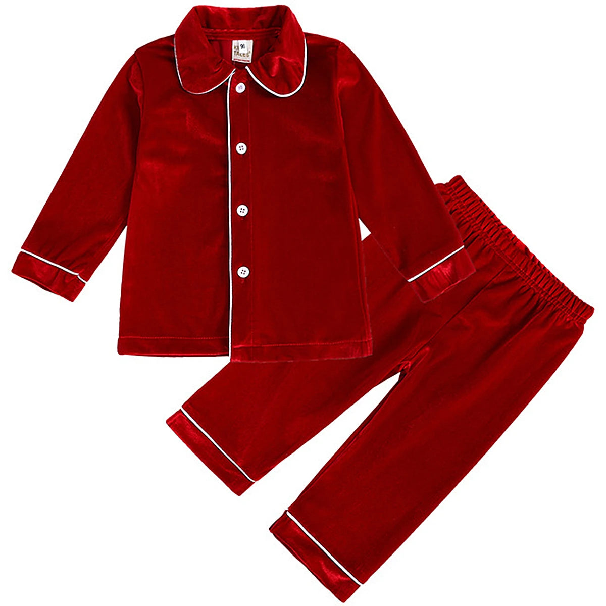 Christmas Pyjamas Kids Boys Girls Velvet Pajamas Infant Xmas Pjs Toddler New Year Party Gift Pijamas Green Red Nightwear Good Vibrations