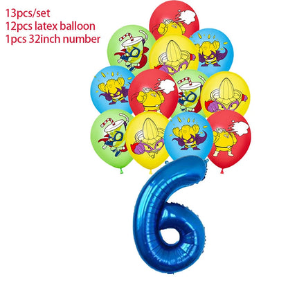 Superzings Birthday Party Decoration Balloon Banner Cake Topper SuperthingsTableware Birthday Party Supplies Baby Shower Good Vibrations