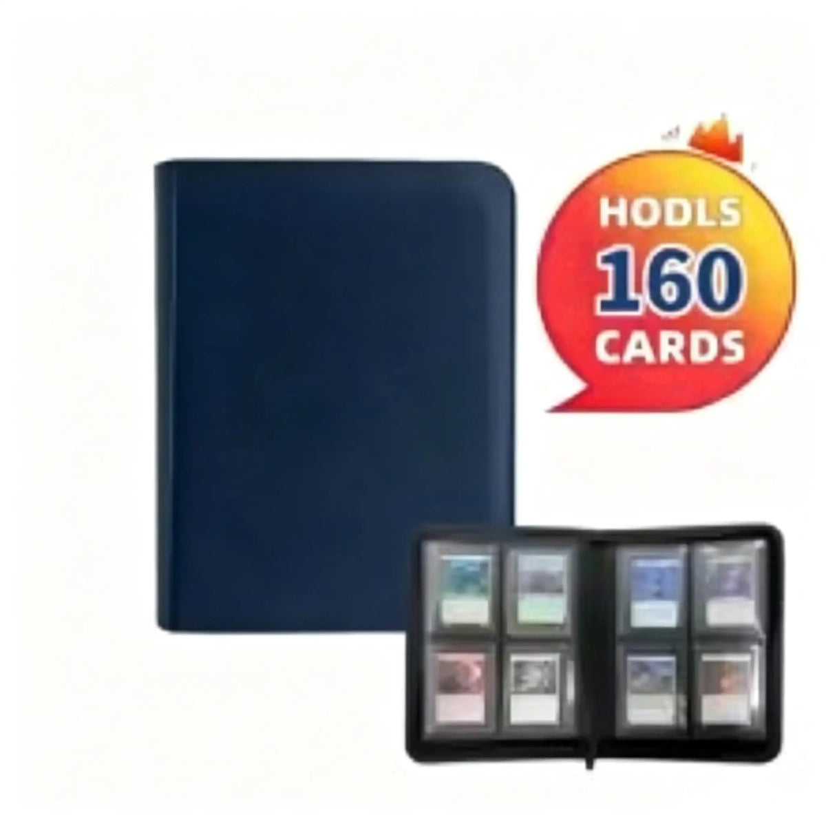 Homefish 4‑Pocket Toploader Binder Album, Holds 160 Cards, Card Binder For Trading Sports Cards, Fit 3 x 4 Inch Toploaders Good Vibrations