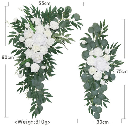 Yannew Artificial Arch Flowers Swag for Boho Wedding Baby Shower Ceremony Flower Garlands Arrangement Reception Backdrop Decor Good Vibrations