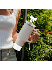 3pcs Accessories Set for Stanley Tumbler with Handle 1cm Straw Topper Cover Diamond Butterfly Charm Glitter Silicone Boot-White Good Vibrations Adult Super Store