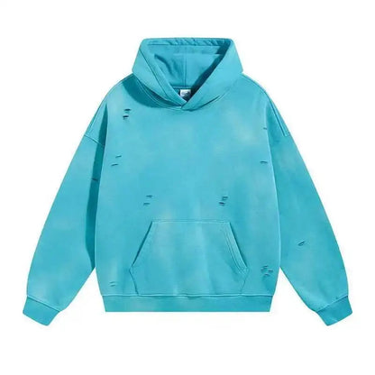IEFB Spring New Trendy Sets Washed Sweatshirt Sweatpants Splash-ink Spray Dye Velvet Hoodies Autumn Male Wear Menwear 9W125 Good Vibrations