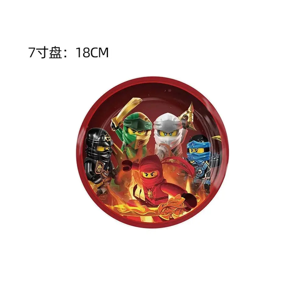 Ninjas Birthday Party Supplies Decorations Disposable Tableware Popcorn Paper Plates Balloons For Boys Kids Birthday Baby Shower Good Vibrations