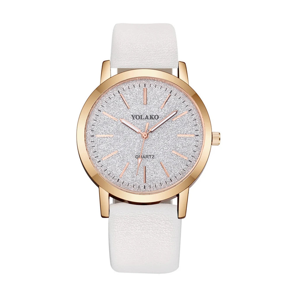 Fashion Women Leather Quartz watch Good Vibrations