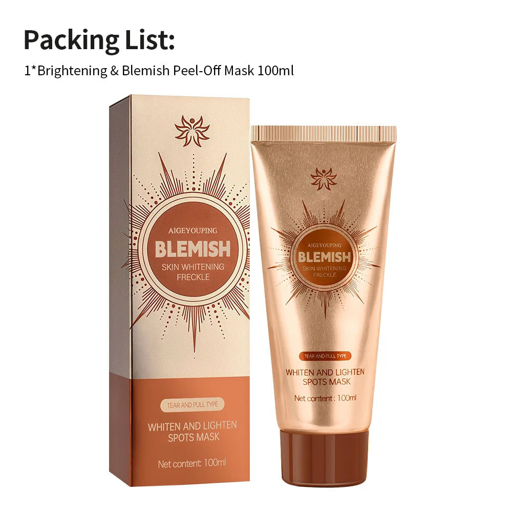 Whiten Lighten Spots Peel-Off Facial Mask Anti-Blemish Freckle Blackhead Removal Deep Cleansing Peeling Brightening Face Mask Good Vibrations