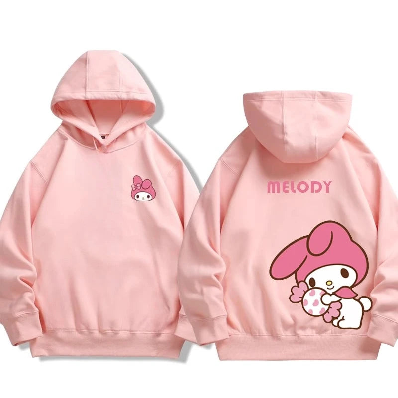 Sanrio co-branded sweatshirt for boys and girls Kuromi pattern print children's autumn and winter hoodie sweatshirt trend Good Vibrations