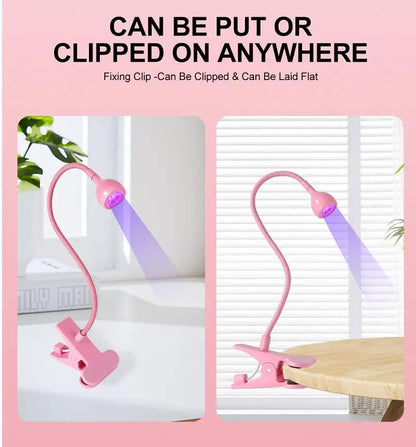 LED Nail Lamps 3W Flexible Gooseneck Lamp Quicky Dry Nail Manicure Dryer Gel Polish Curing Light for Gel Nails Good Vibrations