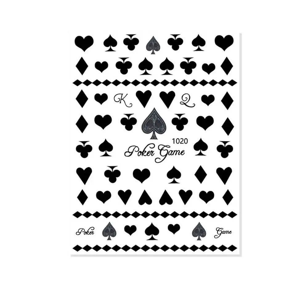 Waterproof Adhesive Decals Interesting Manicure Poker Nail Art Sticker Playing Cards Design DIY Nail Decoration Good Vibrations