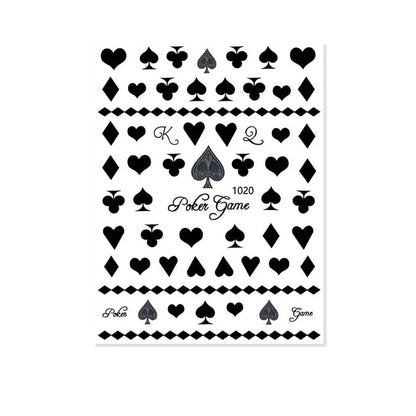 Waterproof Adhesive Decals Interesting Manicure Poker Nail Art Sticker Playing Cards Design DIY Nail Decoration Good Vibrations
