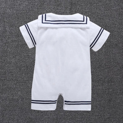 Newborn Baby Boy Clothes Playsuit Sailor Navy  Romper Short Sleeve Jumpsuit Costumes Clothes Summer Outfits Newborn Baby Clothes Good Vibrations