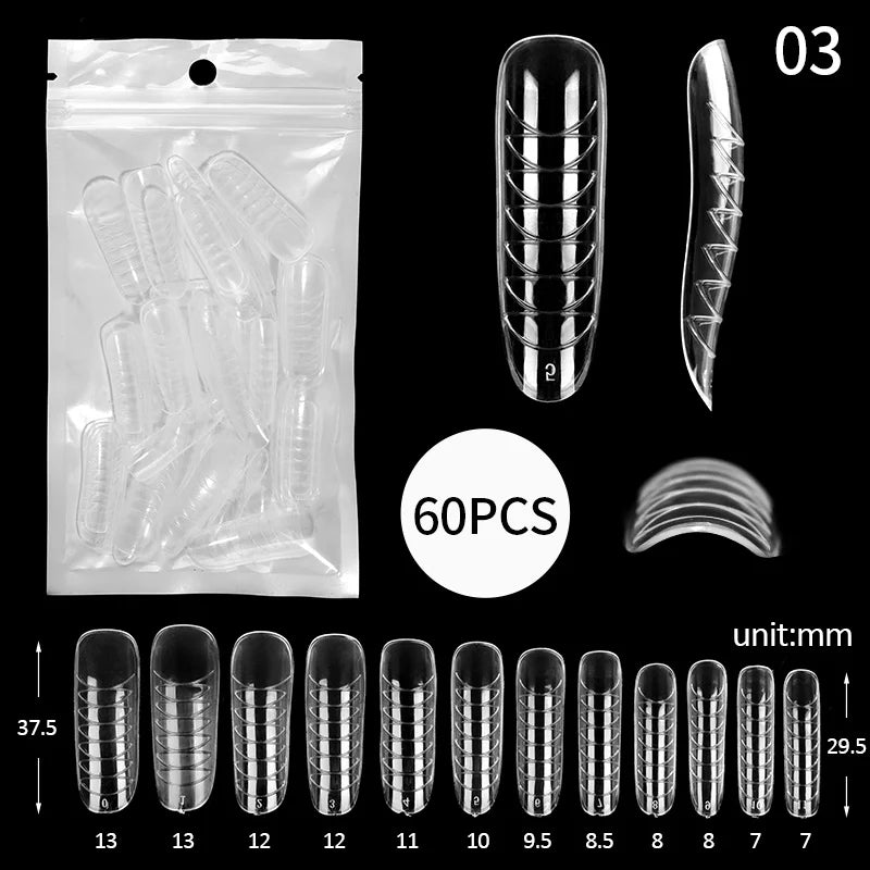 100Pcs/box Full Cover Sculpted Nail Tips Fake Finger Nails Extension Tip Quick Building Mold False Tips For Manicuring Tool Set Good Vibrations