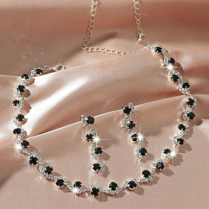 BLIJERY elegant royal blue crystal rhinestone choker necklace earrings jewelry set charm vintage wedding accessories for women Good Vibrations Adult Super Store
