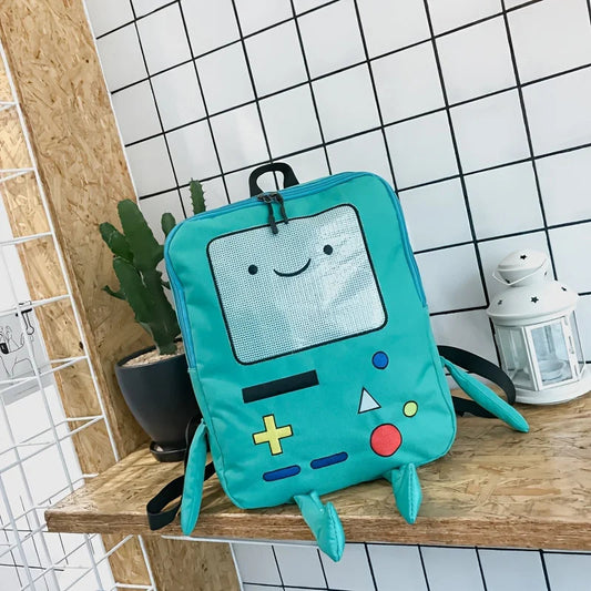 creative robot design backpacks for firls funny games console pattern backpack for women cute cartoon canvas backpack travel bag Good Vibrations