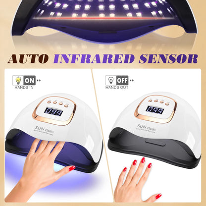 DianaBeauty 380W LED UV Lamp Dryer for Nails Gel Polish Drying Lamp with 4 Timer Setting Auto Sensor Professional Nail Light Good Vibrations