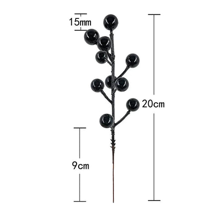Christmas Decoration Red Berries Artificial Foam Black White Berry Flower Branches DIY Wreath Xmas Tree Wedding Party Home Decor Good Vibrations
