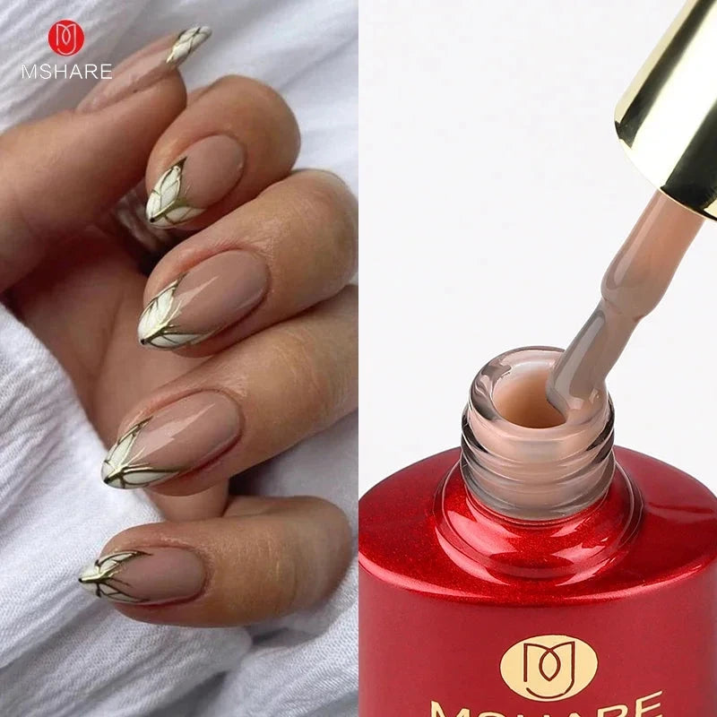 MSHARE Blush Pink Shade Color Rubber Base Gel Polish Nail Camouflage Nails Gel 10ml Good Vibrations