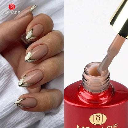 MSHARE Blush Pink Shade Color Rubber Base Gel Polish Nail Camouflage Nails Gel 10ml Good Vibrations