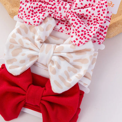 3Pcs/Set Cute Cotton Bows Baby Headbands Newborn Infant Ealstic Hairbands Boys Girsl Dot Striped Flower Print Kids Headwraps Good Vibrations