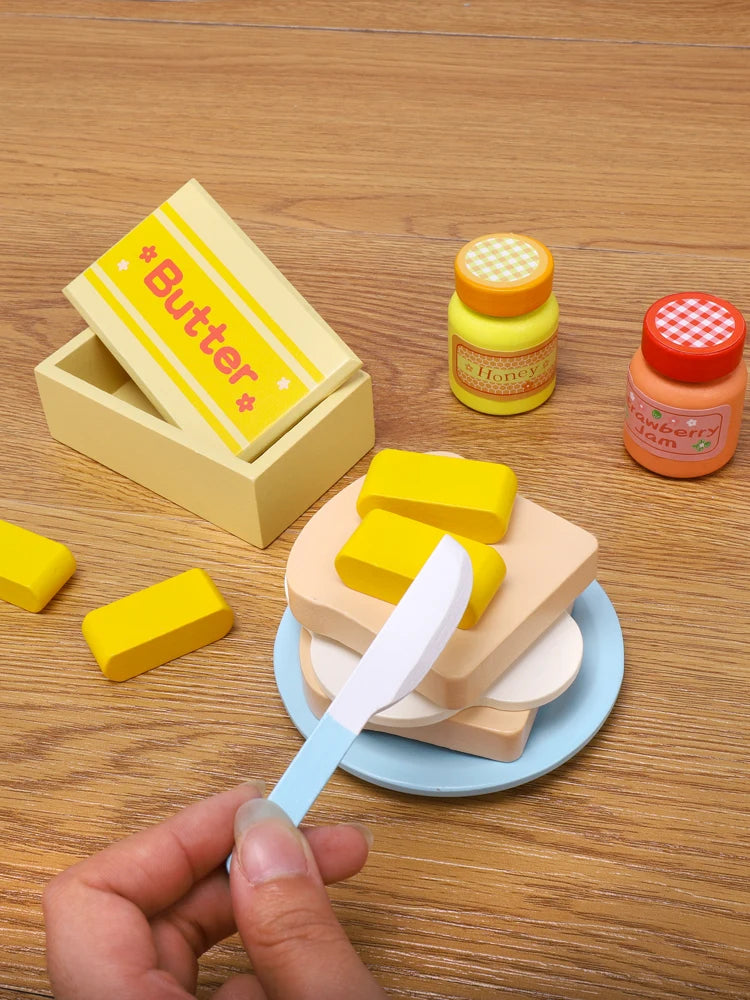 Wooden Kitchen Pretend Play Toy Simulation Wooden Toaster Machine Baby Early Learning Educational Toys Good Vibrations