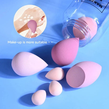 7PCS Canned Cosmetic Sponge Set Dry And Wet Liquid Foundation Powder Puff Professional Cosmetic Tools Make-up Artist Good Vibrations