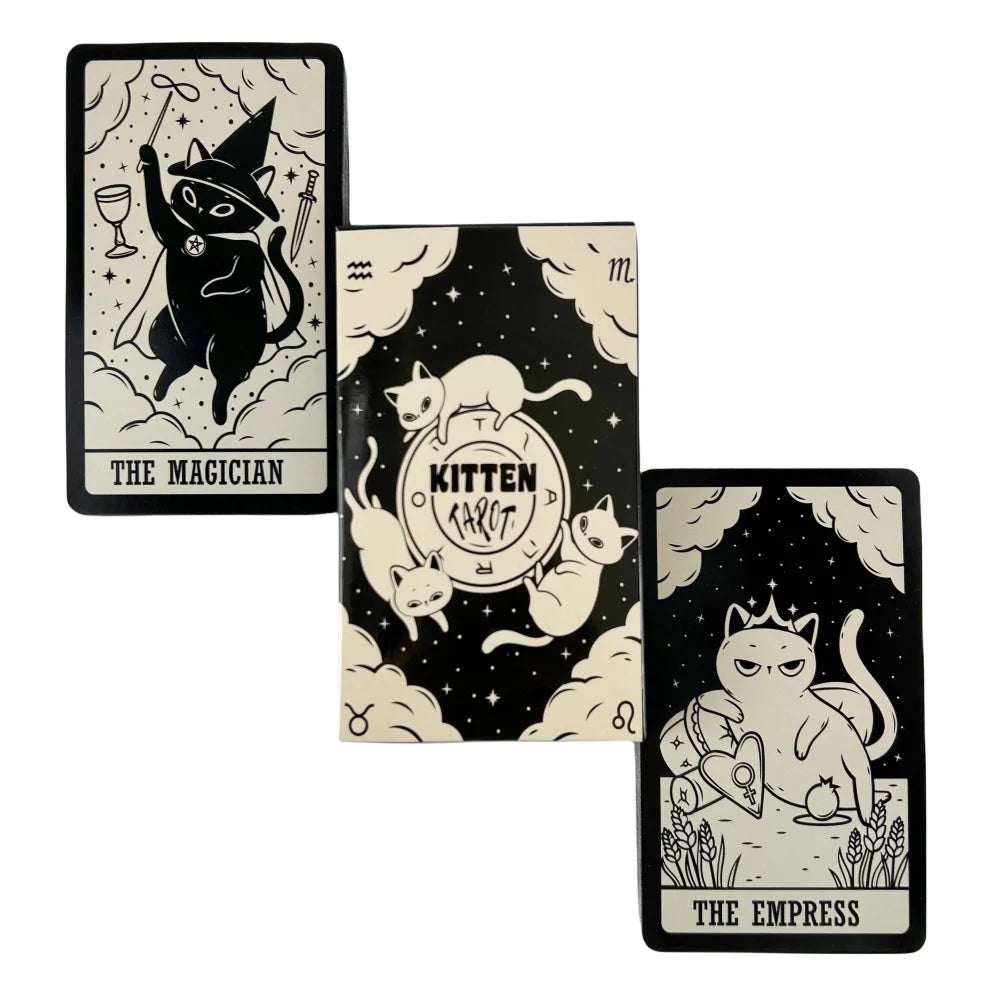 Cat Kitten Tarot Cards A 78 Deck Oracle English Visions Divination Edition Borad Playing Games Good Vibrations