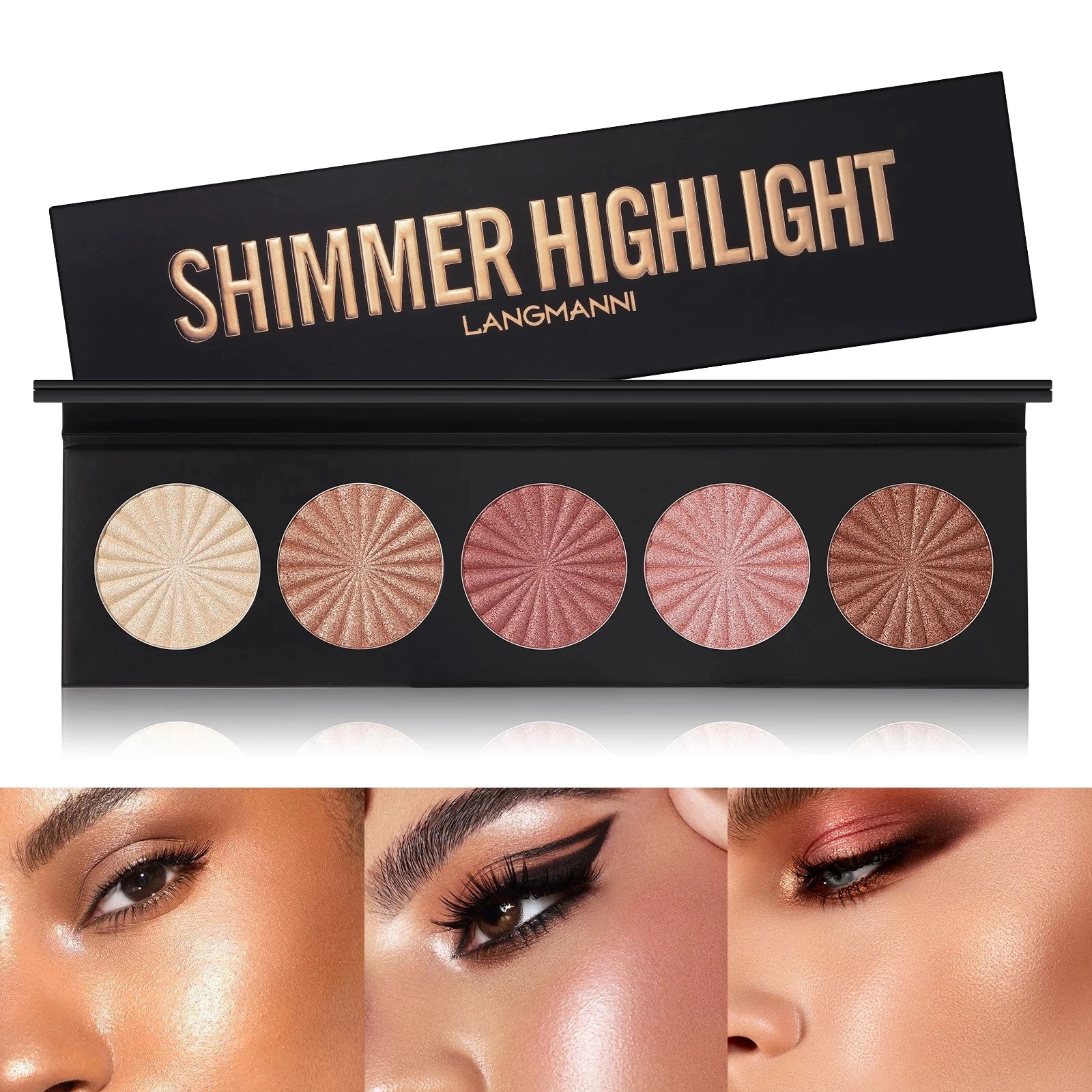 Highlighting and Contouring Palette 5 Colours All-in-One Makeup Palette Stereoscopic Natural Highlighting Makeup Palette Good Vibrations