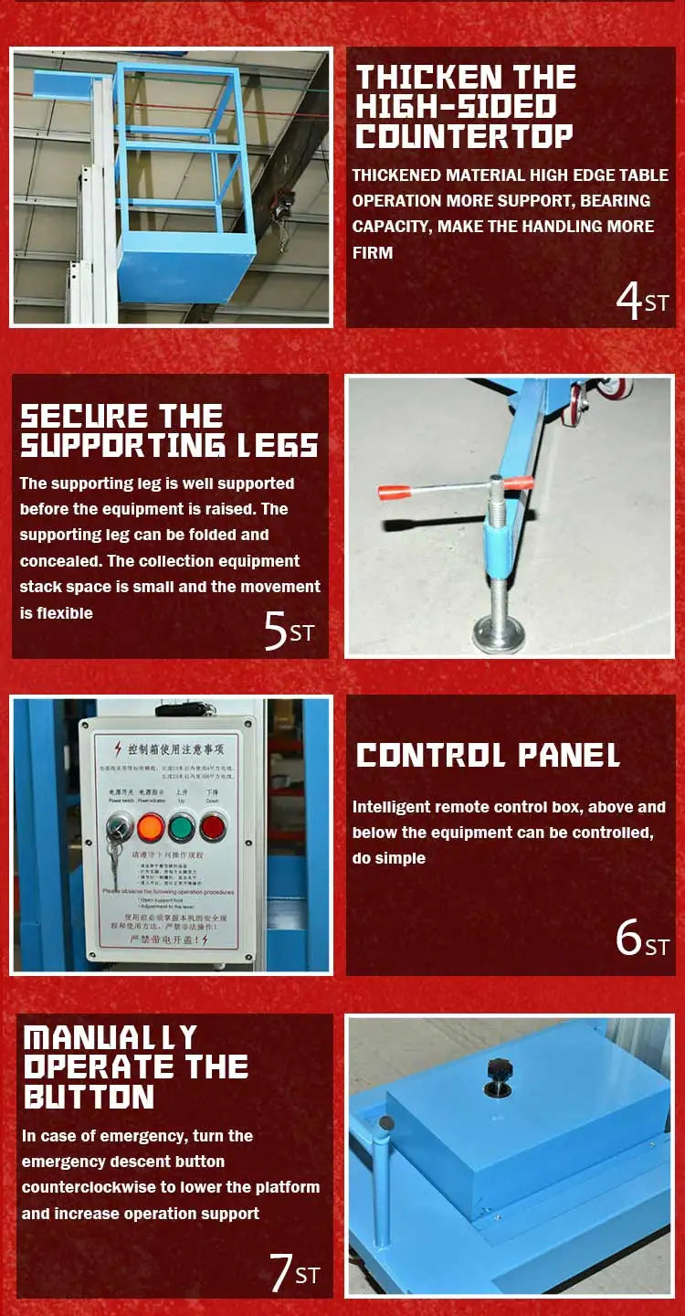 Portable residential single lift, lifting height 6m - 10m, aluminum alloy mast lifting work platform, suitable for home use Good Vibrations