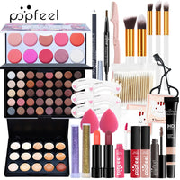 POPFEEL All-in-One Makeup Kit Gift Set with Eyeshadow Palette Foundation Lip Gloss Blush Brushes Eyeliner and More Beauty Gifts Good Vibrations